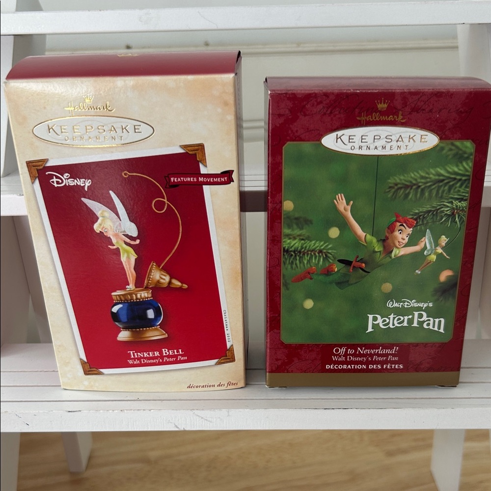 Hallmark Keepsake Disney Ornament Set - Tinker Bell and Peter Pan